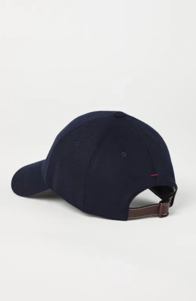 Brunello Cucinelli Men Baseball Cap In Garment-dyed Twisted Cotton Gabardine With Embroidered Logo In Blue