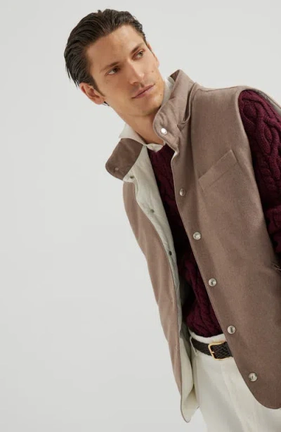 Brunello Cucinelli Hooded Vest In Brown