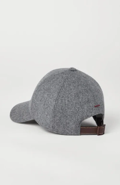 Brunello Cucinelli Virgin Wool Embroidered Baseball Cap In Gray
