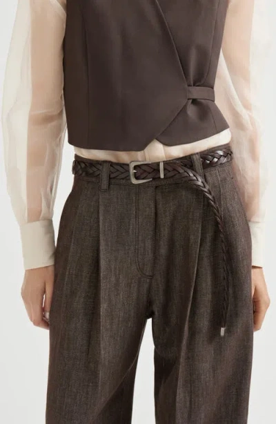 Brunello Cucinelli Woven Belt Belts Multicolor In Black