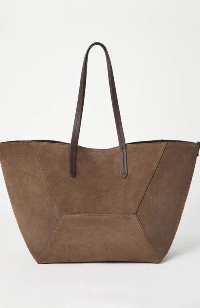 Brunello Cucinelli Large Suede Bc Duo Tote Bag In Brown