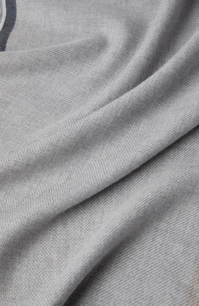 Brunello Cucinelli Wool-cashmere Diagonal Scarf In Gray