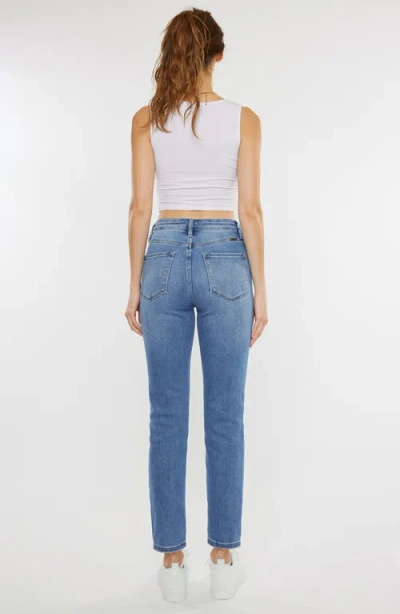Kancan Adaline High Rise Slim Straight Jeans In Blue