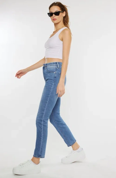 Kancan Adaline High Rise Slim Straight Jeans In Blue