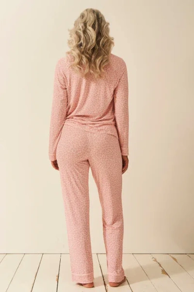 Stripe & Stare Long Pyjama Set In Pink