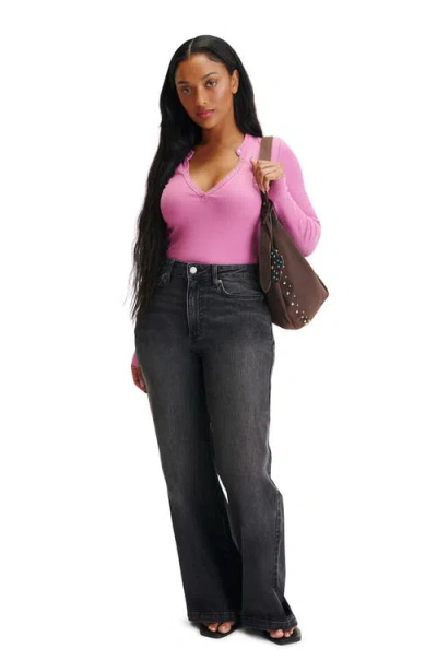 Cotton On Curvy Stretch Wide Jean In Black