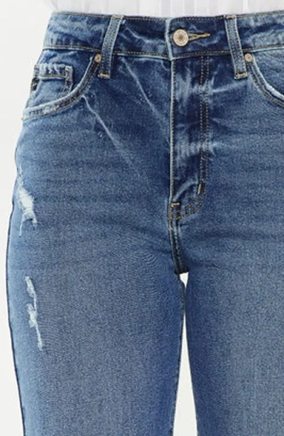 Kancan Women's High Rise Slim Wide Leg Pull On Jeans In Blue