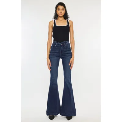 Kancan Elowen High Rise Super Flare Jeans In Blue