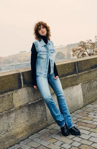 Kancan Denicee High Rise Bootcut Jeans In Blue