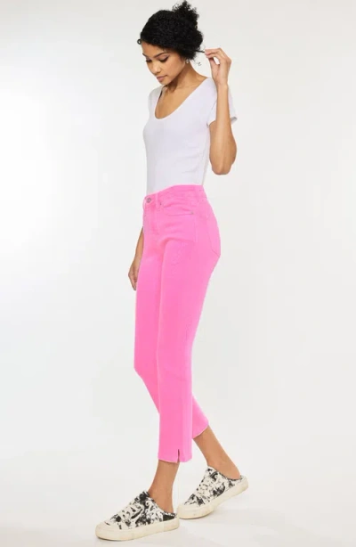 Kancan Cadence Ultra High Rise Slim Straight Leg Jeans In Pink