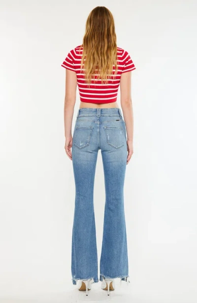 Kancan Giselle High Rise Flare Jeans In Blue