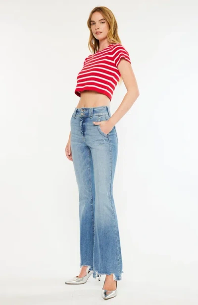 Kancan Giselle High Rise Flare Jeans In Blue