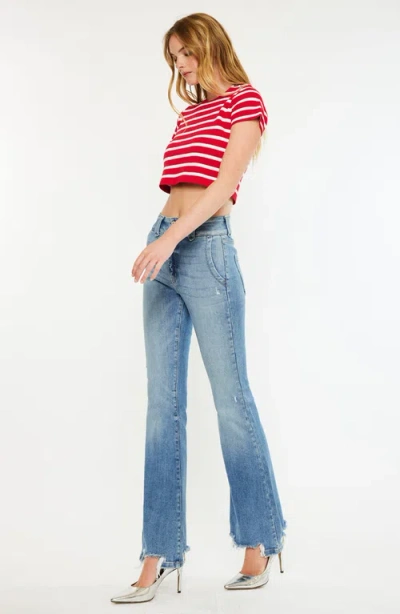 Kancan Giselle High Rise Flare Jeans In Blue