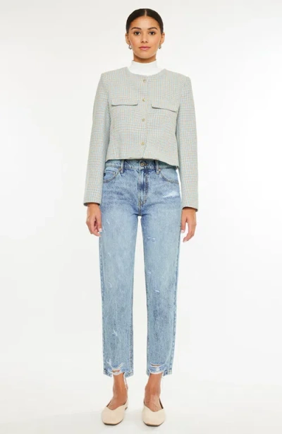 Kancan Women's Twyla Super High Rise Mom Jeans In Blue In Blue