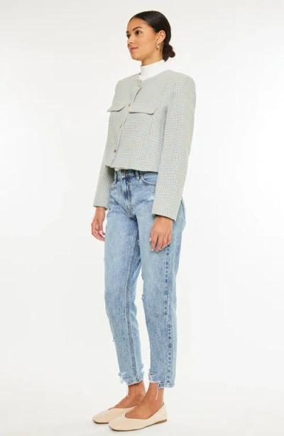 Kancan Women's Twyla Super High Rise Mom Jeans In Blue In Blue