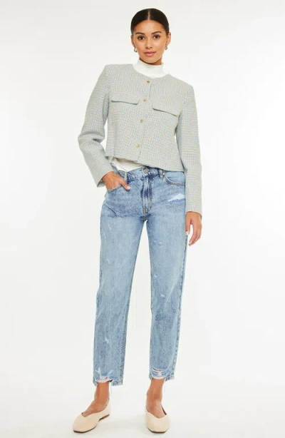 Kancan Women's Twyla Super High Rise Mom Jeans In Blue In Blue