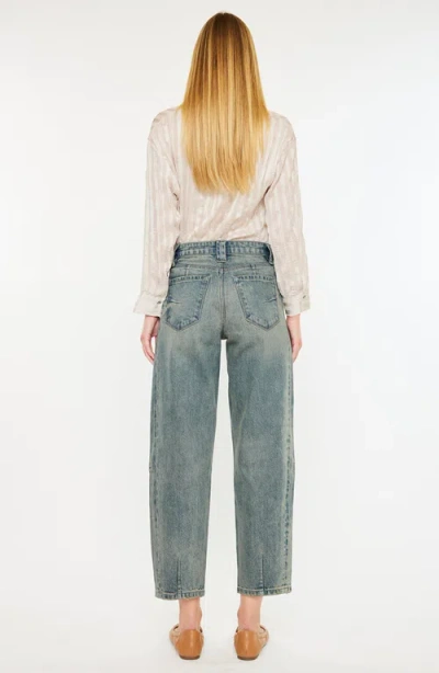 Kancan Cecilia High Rise Slim Barrel Jeans In Blue