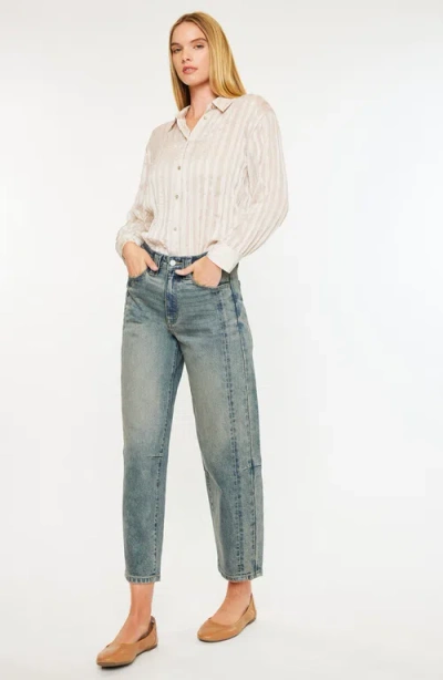 Kancan Cecilia High Rise Slim Barrel Jeans In Blue