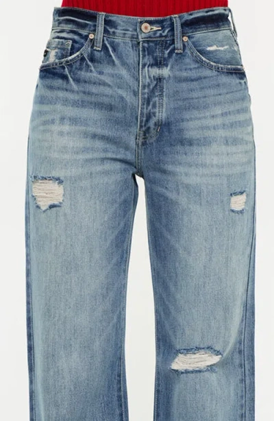 Kancan Ultra High Rise 90's Flare Jean In Medium Wash In Blue