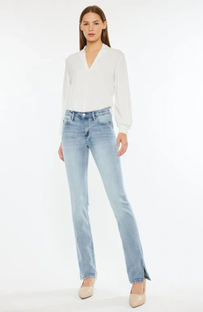 Kancan Nadia Mid Rise Y2k Bootcut Jeans In Blue