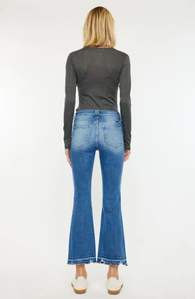 Kancan Volumina Essentials High Rise Crop Bootcut Jeans In Blue