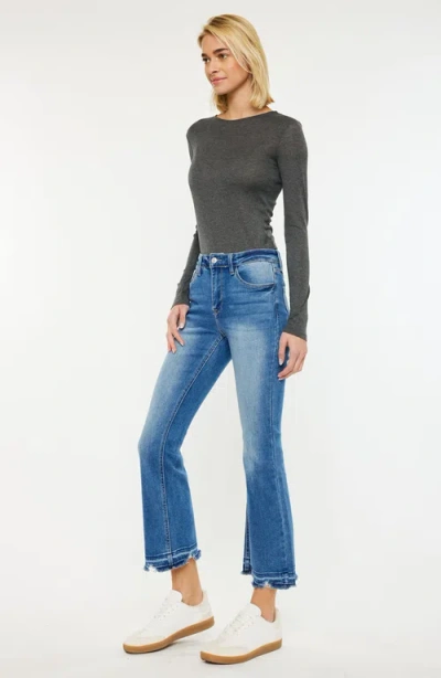 Kancan Volumina Essentials High Rise Crop Bootcut Jeans In Blue