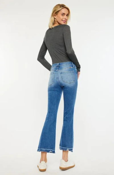 Kancan Volumina Essentials High Rise Crop Bootcut Jeans In Blue