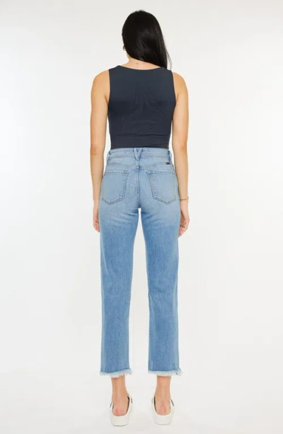 Kancan Nancy Essentials High Rise Slim Straight Leg Jeans In Blue