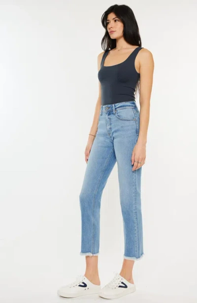Kancan Nancy Essentials High Rise Slim Straight Leg Jeans In Blue