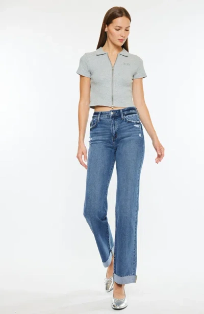 Kancan Trinity Essentials High Rise True Straight Jeans In Multi