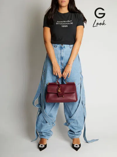 Dolce & Gabbana Medium Sicily Padlock-embellished Leather Handbag In Red