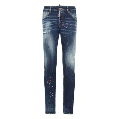 Dsquared2 Distressed Slim-fit Denim Trousers In Blue