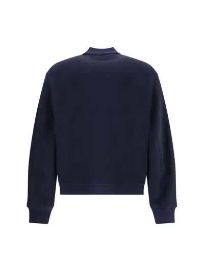 Etro Navy Blue Bomber Jacket With Embroidered Logo And Zip Fastening In Black