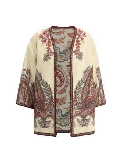 Etro Embroidered Paisley Trim Jacket In Multi