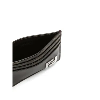 Fendi Brown Squared Ff Card Holder