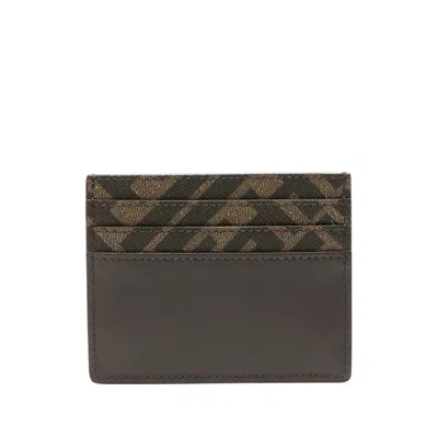 Fendi Brown Squared Ff Card Holder