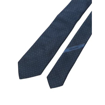 Ferragamo Ties Blue In Blue
