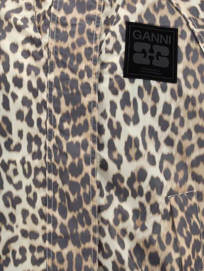 Ganni Leopard Print Jacket In Multi