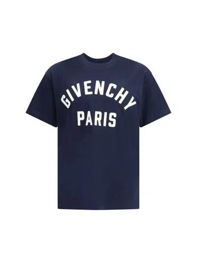 Givenchy Men Black Crewneck T-shirt With Maxi Logo Lettering On The Front In Cotton Man