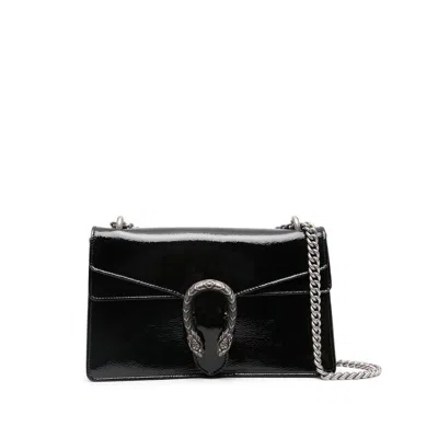 Gucci Chain Strap Shoulder Bag With Metal Hardware In Black