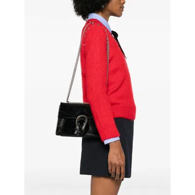 Gucci Chain Strap Shoulder Bag With Metal Hardware In Black