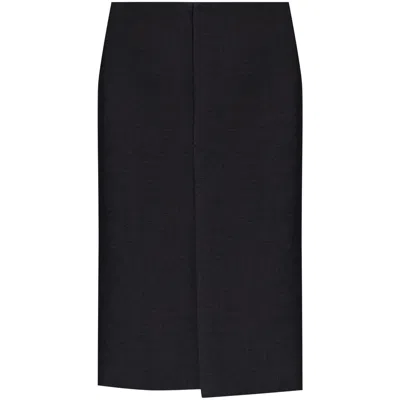 Gucci High Waist Knee-length Skirt With Back Slit And Side Pockets In Black