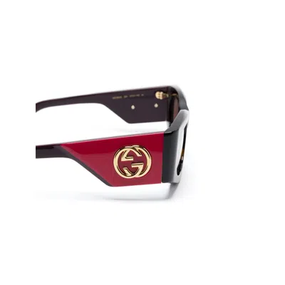 Gucci Rectangular Frame Sunglasses In Brown