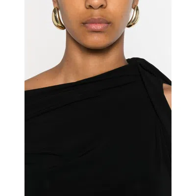 Jacquemus La Mini Robe Drapeado Jersey Dress In Black