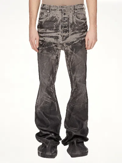 Rick Owens Drkshdw Drkshdw By Rick Owens Distressed Black Flared Denim Pants With Five-pocket Design In Black