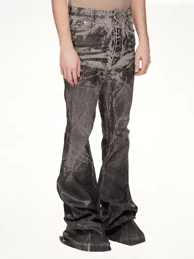 Rick Owens Drkshdw Drkshdw By Rick Owens Distressed Black Flared Denim Pants With Five-pocket Design In Black