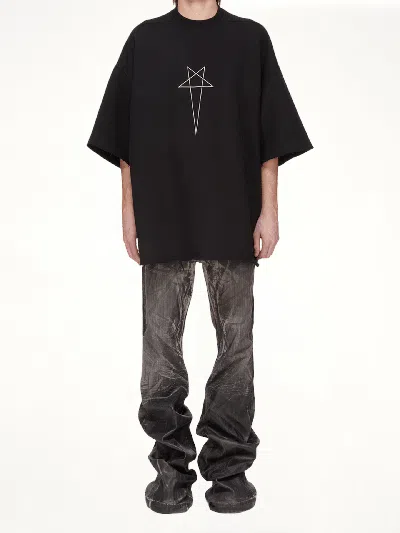 Rick Owens Drkshdw Drkshdw By Rick Owens Distressed Black Flared Denim Pants With Five-pocket Design In Black