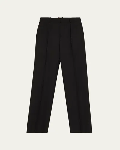 Saint Laurent Wool Straight-leg Suiting Trousers In Black