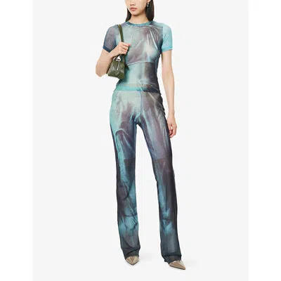 Jean Paul Gaultier "water" Mesh T-shirt In Green