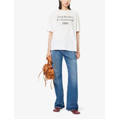 Acne Studios Womens Mid Blue Vintage Blue Flared-leg Denim Jeans In Blue